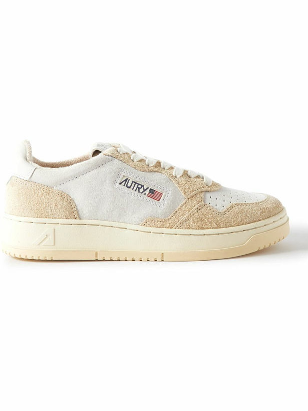 Photo: Autry - Medalist Leather-Trimmed Suede Sneakers - Neutrals