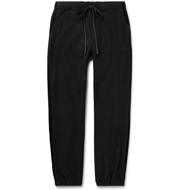 Photo: Monitaly - Kog Risu Velvet-Trimmed Fleece Sweatpants - Black