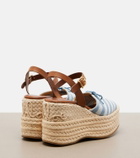 Chloé Striped canvas espadrille wedge sandals