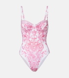 Camilla Embellished printed swimsuit