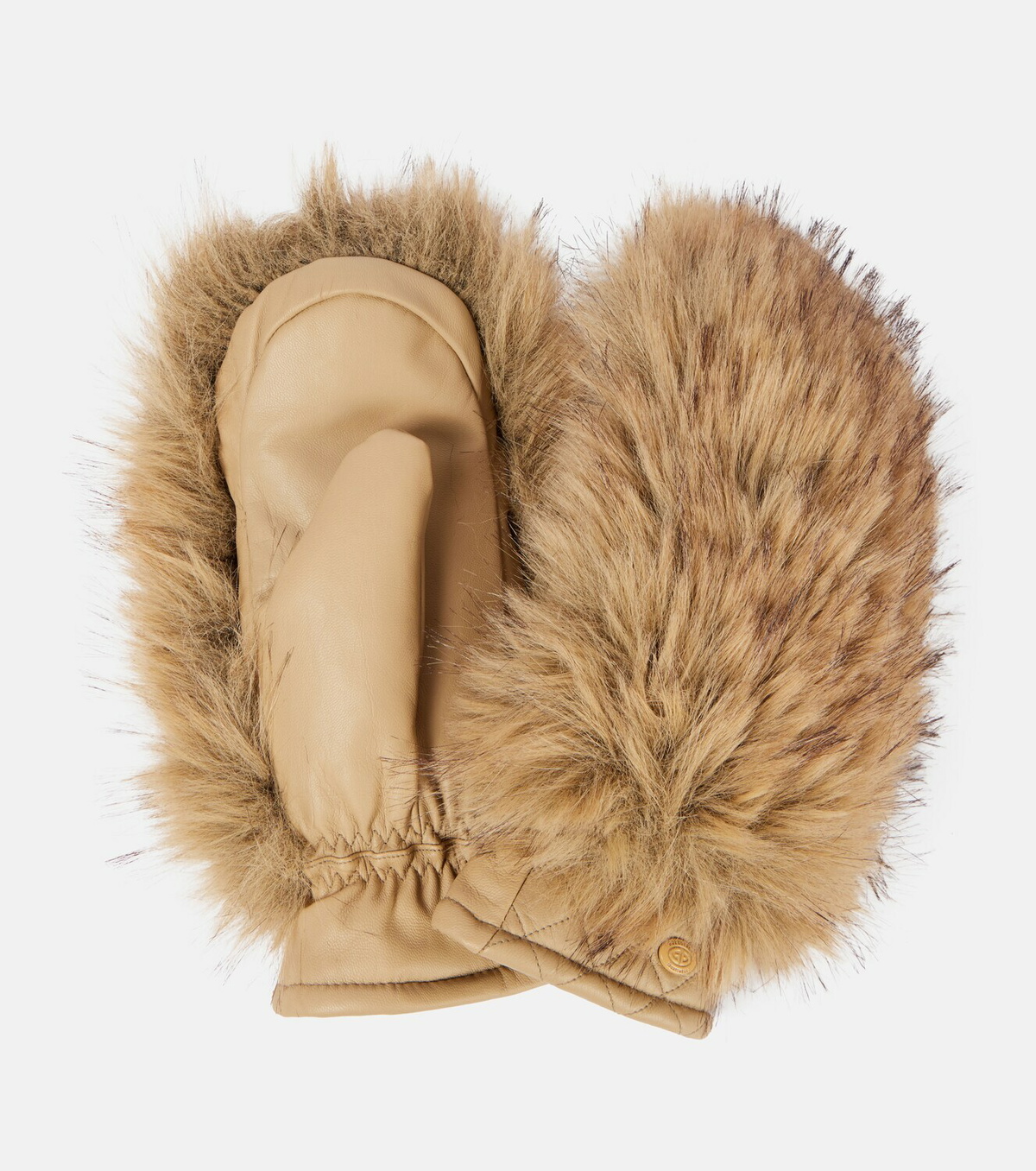 Goldbergh Hill faux fur-trimmed leather ski mittens