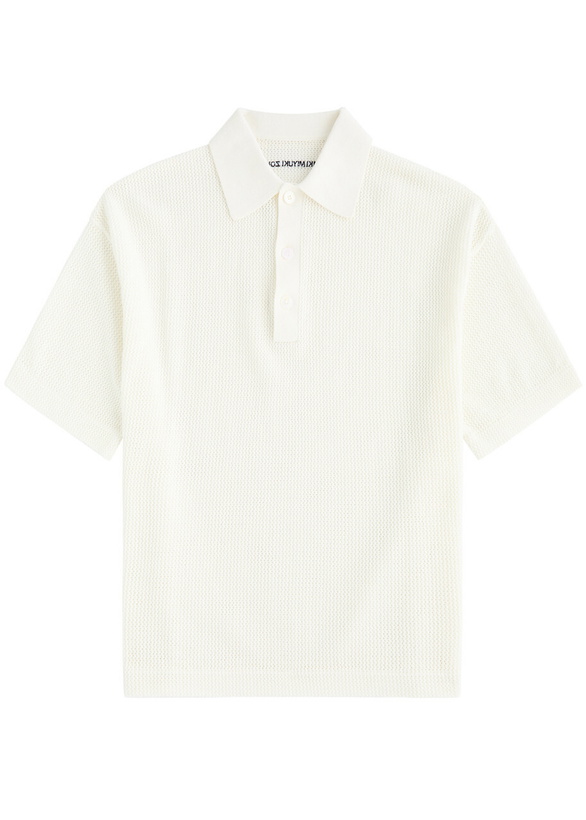 Photo: Mki Miyuki Zoku Open-knit Cotton Polo Shirt Off White