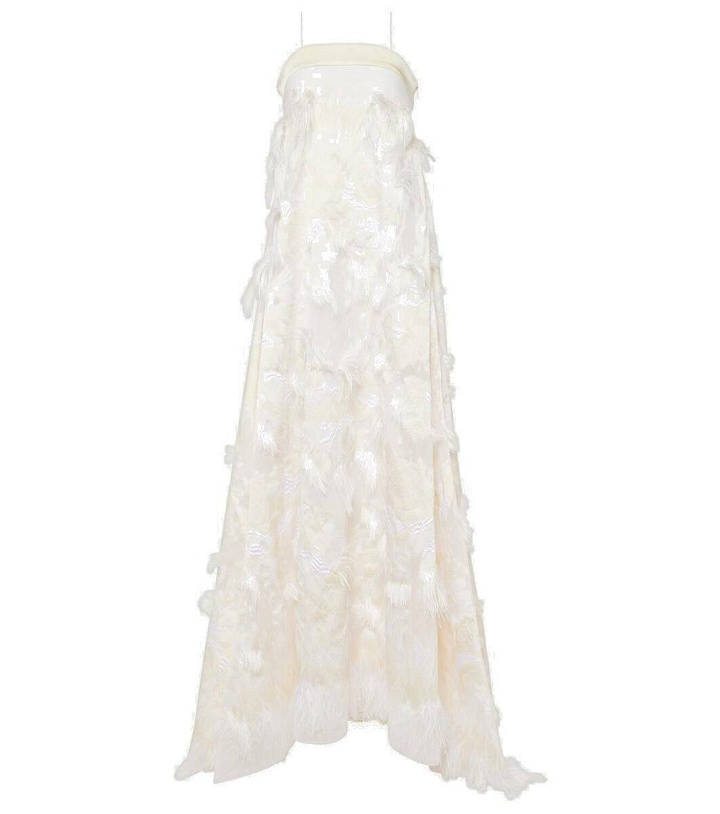 Photo: Taller Marmo Bridal Trapeze fringed jacquard gown