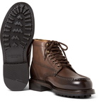 TOM FORD - Burnished-Leather Hiking Boots - Men - Brown