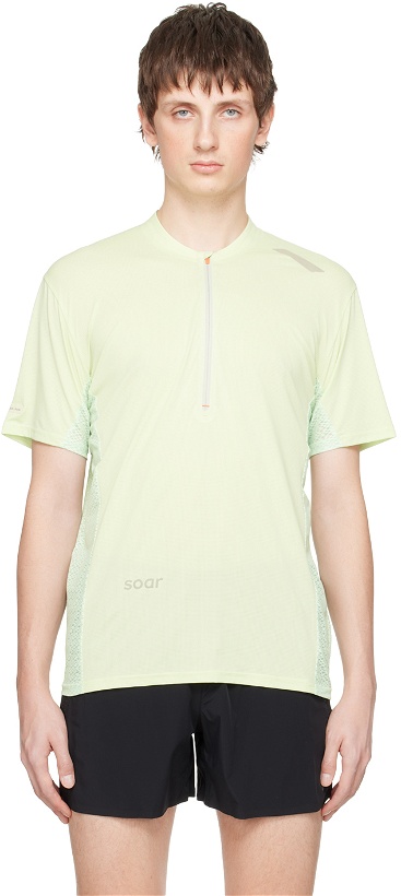 Photo: Soar Running Green Half-Zip T-Shirt