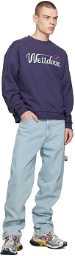 We11done Navy Colorful Cursive Sweatshirt
