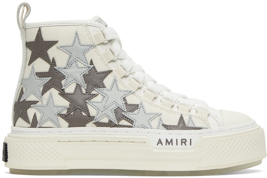 AMIRI Off-White & Gray Stars Court High Sneakers Amiri