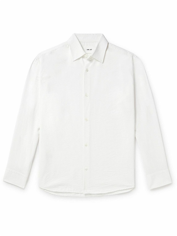 Photo: NN07 - Freddy 5971 Crinkled Modal-Blend Shirt - White