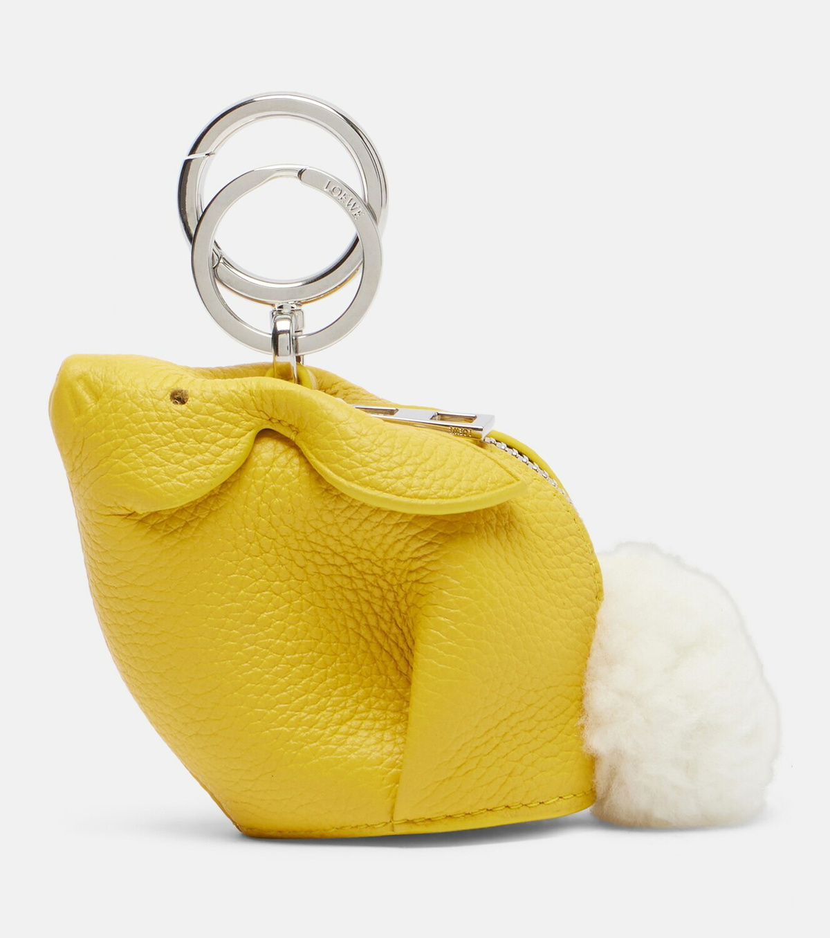 Loewe Shearling-trimmed leather bag charm