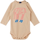 Bonmot Organic Baby Beige 'John The Elephant' Romper