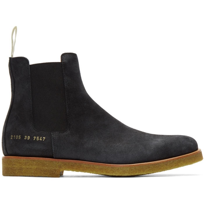 Photo: Common Projects Black Waxed Suede Chelsea Boots 
