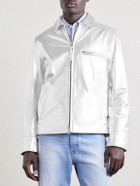 Golden Bear - The Waterfront Slim-Fit Metallic Leather Jacket - Silver