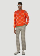 GG Jacquard Knit Sweater in Orange
