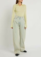 Calvin Klein Amber Ribbed Wool Polo top Yellow Light