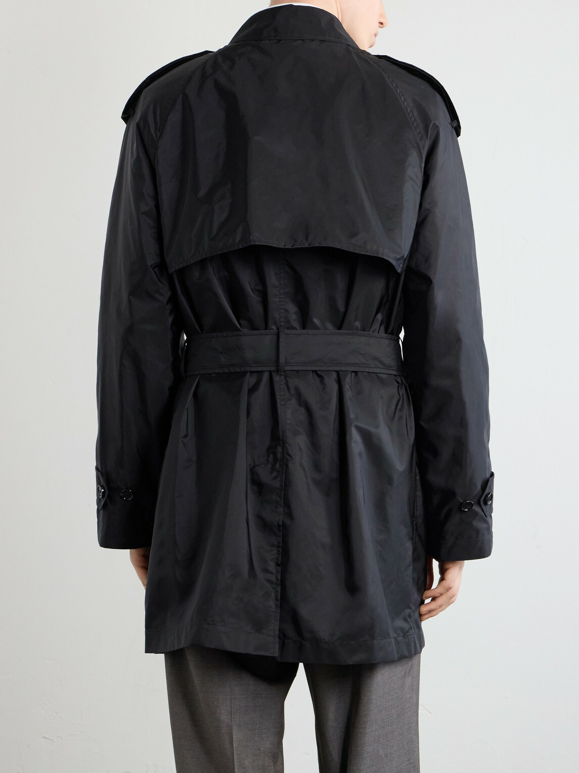 Burberry - Belted Shell Trench Coat - Black