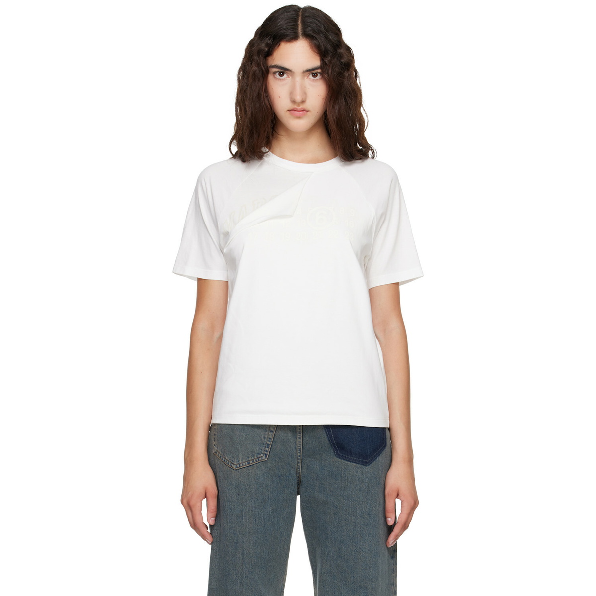 MM6 Maison Margiela White Folded Logo T-shirt