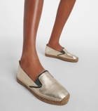 Brunello Cucinelli Monili-embellished leather espadrilles