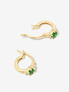 Adina Reyter 14K Yellow Gold Trio Emerald And Diamond Huggie Earrings
