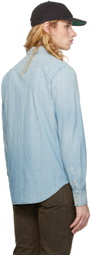 RRL Blue Slim Fit Chambray Western Shirt