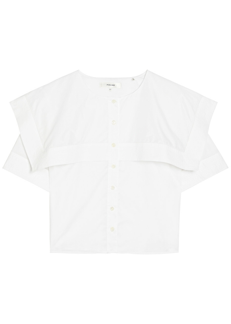 Frame Cape-effect Cotton Blouse White