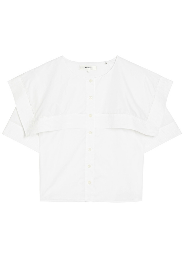 Photo: Frame Cape-effect Cotton Blouse White