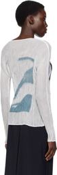 ISSEY MIYAKE White May Shadow Study Chiffon Twist T-shirt