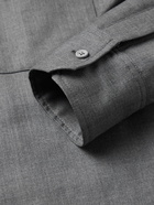 THOM BROWNE - Grosgrain-Trimmed Super 120s Wool-Twill Jacket - Gray - 1