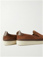 Mulo - Suede Slip-On Sneakers - Brown