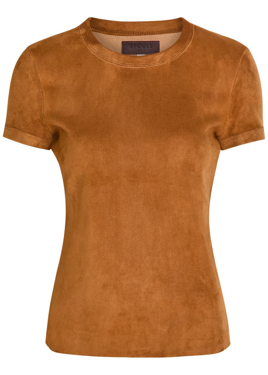 Stouls Stouls 05 Stretch-suede T-shirt Tan