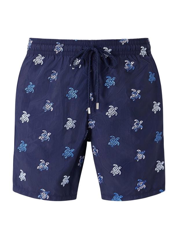 Photo: Vilebrequin - Mistral Embroidered Straight-Leg Swim Shorts - Blue