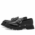 Alexander McQueen Men's Buckle Loafer in Black/Silver