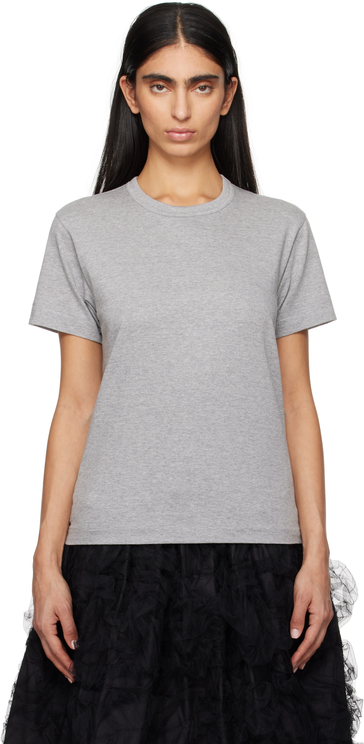 COMME des GARÇONS PLAY Gray 'Heart On Back' T-Shirt