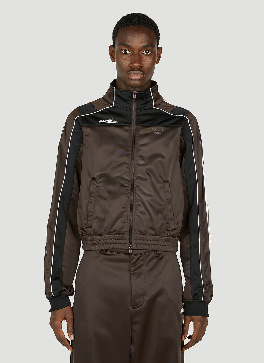 Martine Rose - Shrunken Track Jacket in Brown Martine Rose