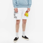 MARKET Men's Smiley Don't Happy, Be Worry Sweat Short in White