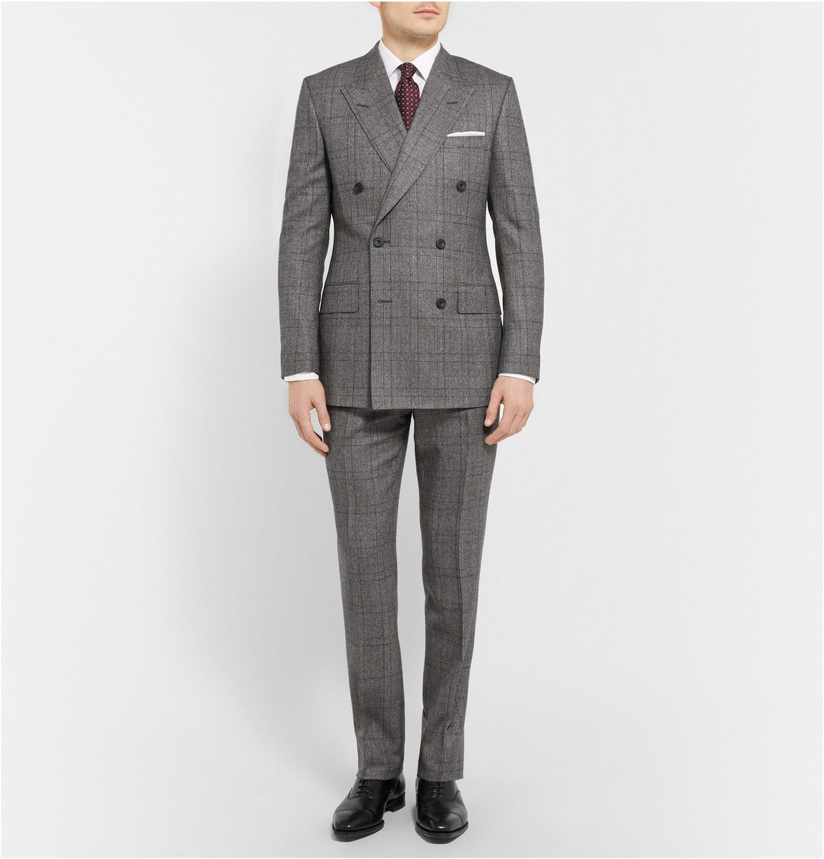 Kingsman - Grey Double-Breasted Glen Check Suit - Gray Kingsman