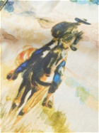 CHERRY LA - Mojave Cowboy Corduroy-Trimmed Printed Cotton-Canvas Jacket - White