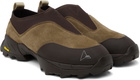 ROA Brown Slip On Sneakers