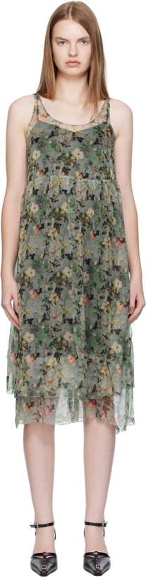Photo: R13 Green Gathered Tank Midi Dress