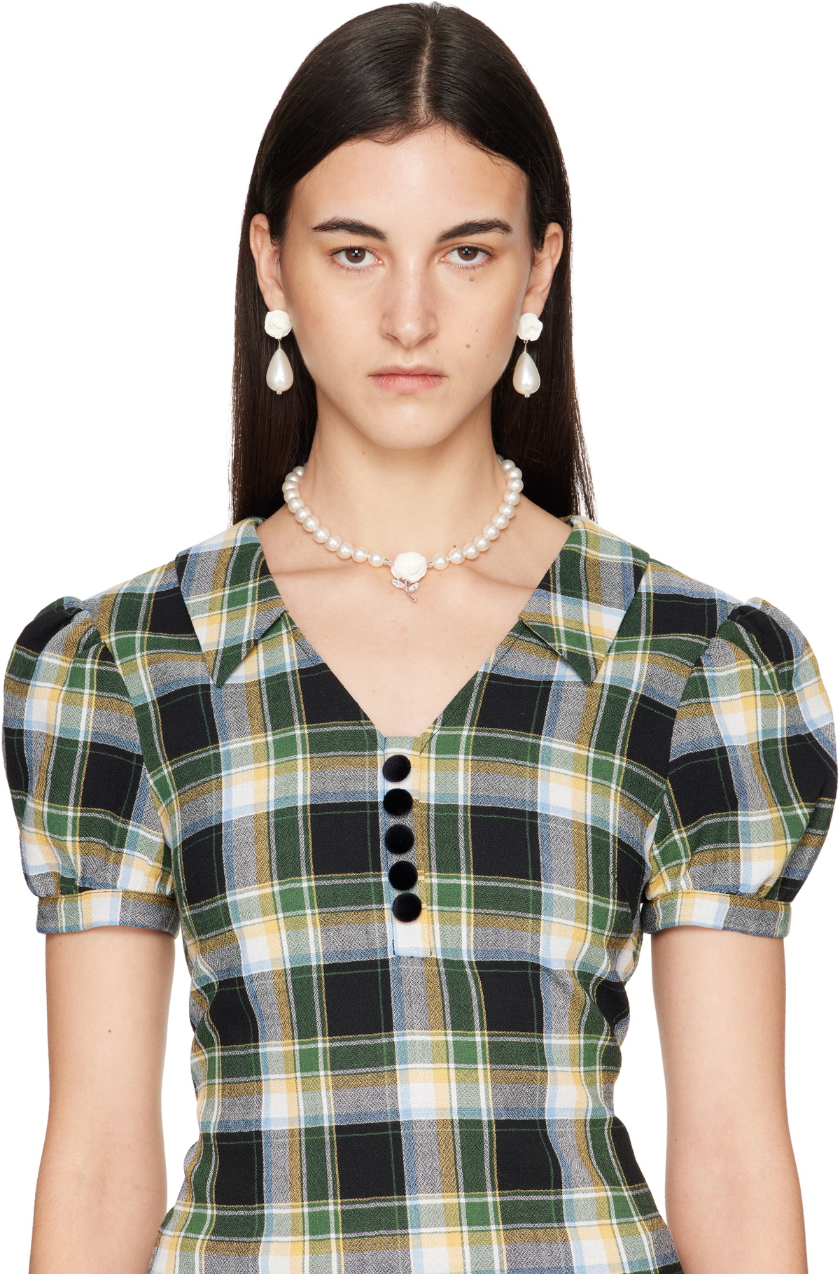 SHUSHU/TONG YVMIN Edition Paper Ball Faux-Pearl Pendant Earrings