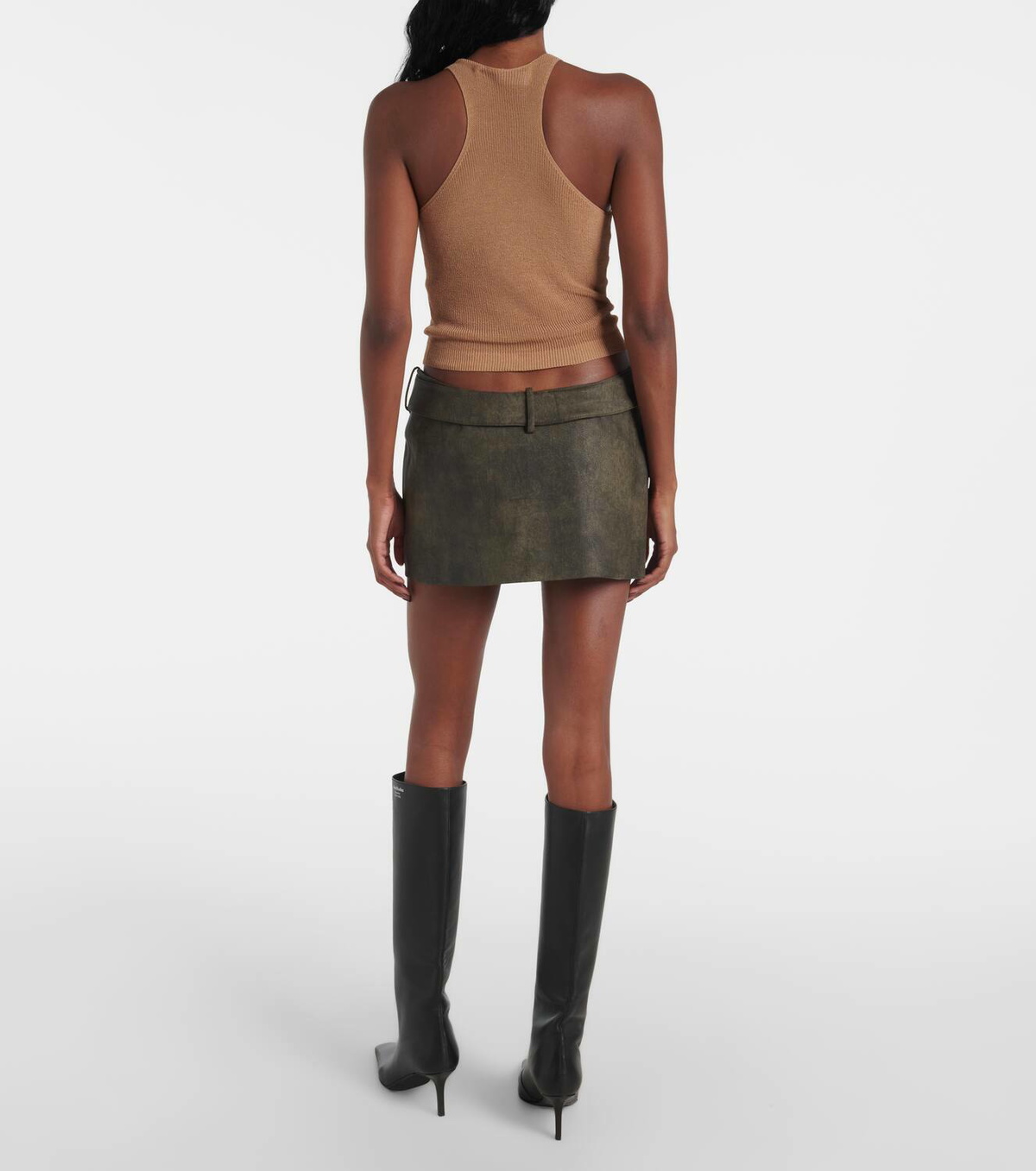 Aya Muse Kaya belted faux leather miniskirt
