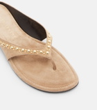 Herbert Levine Sun-kissed embellished suede thong sandals