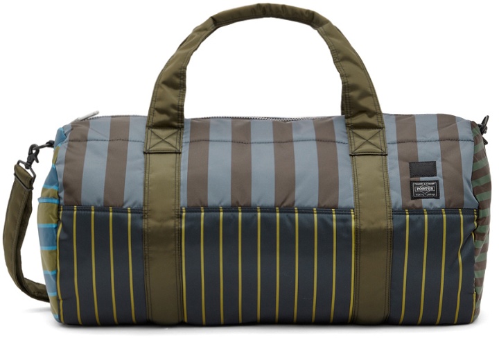 Photo: Paul Smith Blue & Khaki Porter Edition Striped Duffle Bag