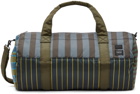 Paul Smith Blue & Khaki Porter Edition Striped Duffle Bag