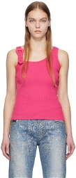 Versace Jeans Couture Pink Ribbed Tank Top