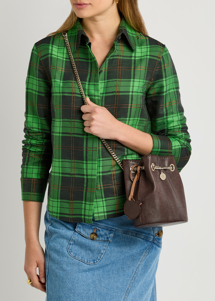 【Stella McCartney】Falabella フェイクレザー バニティバッグ Stella Mccartney Falabella Python-effect Faux Leather Bucket