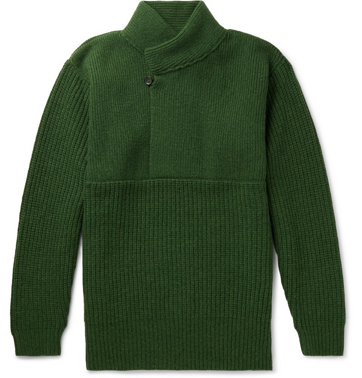 Photo: Oliver Spencer - Mercantile Shawl-Collar Wool Sweater - Men - Green