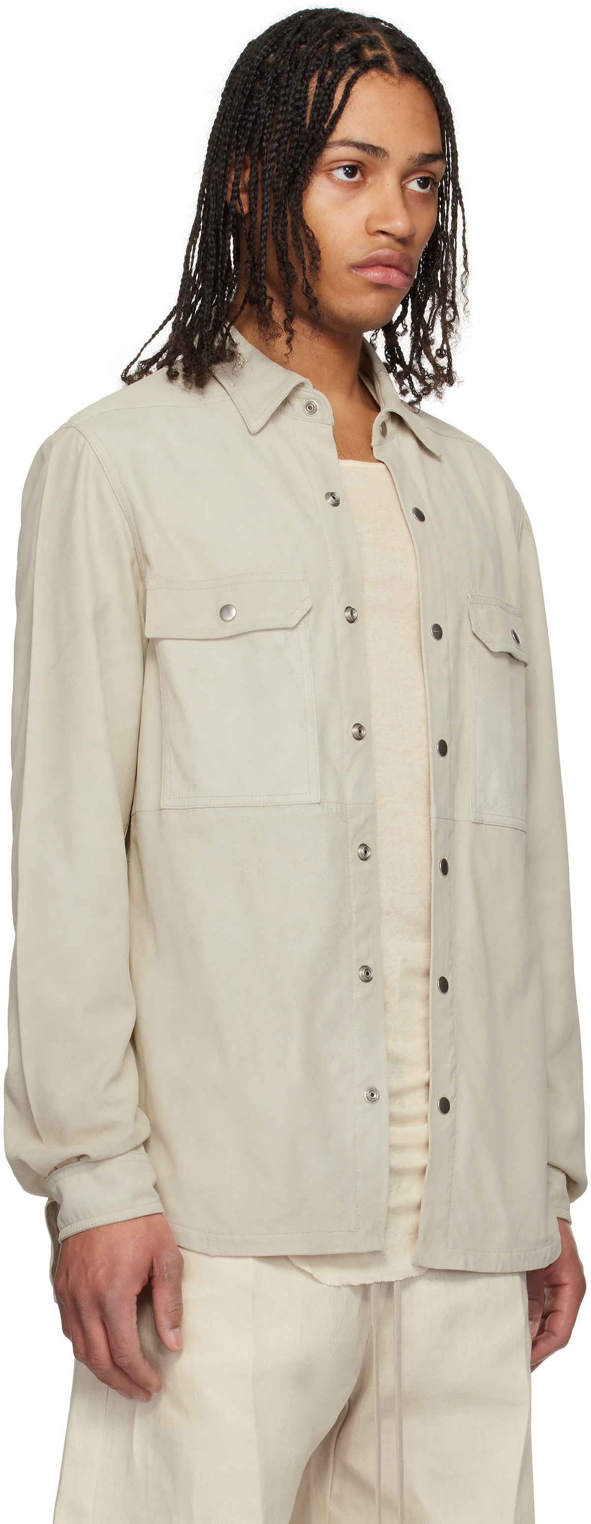 rick owens dress shirt Rick Owens Cotton Shirt Men's Grey