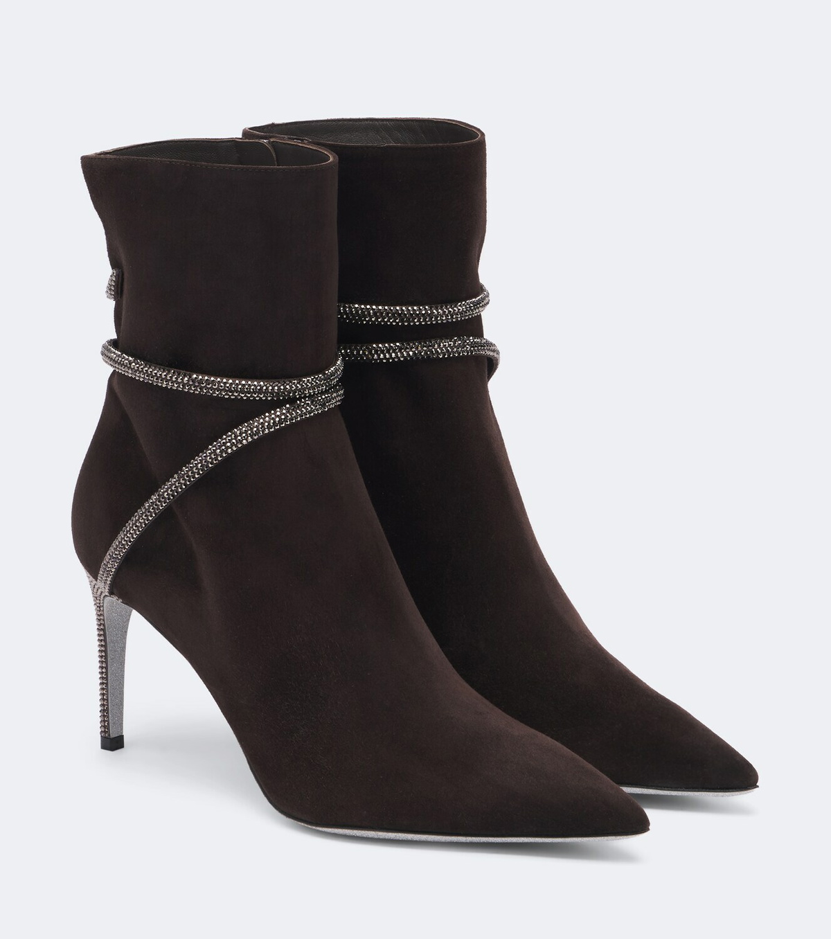 Rene Caovilla Cleo embellished suede ankle boots
