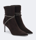 Rene Caovilla Cleo embellished suede ankle boots