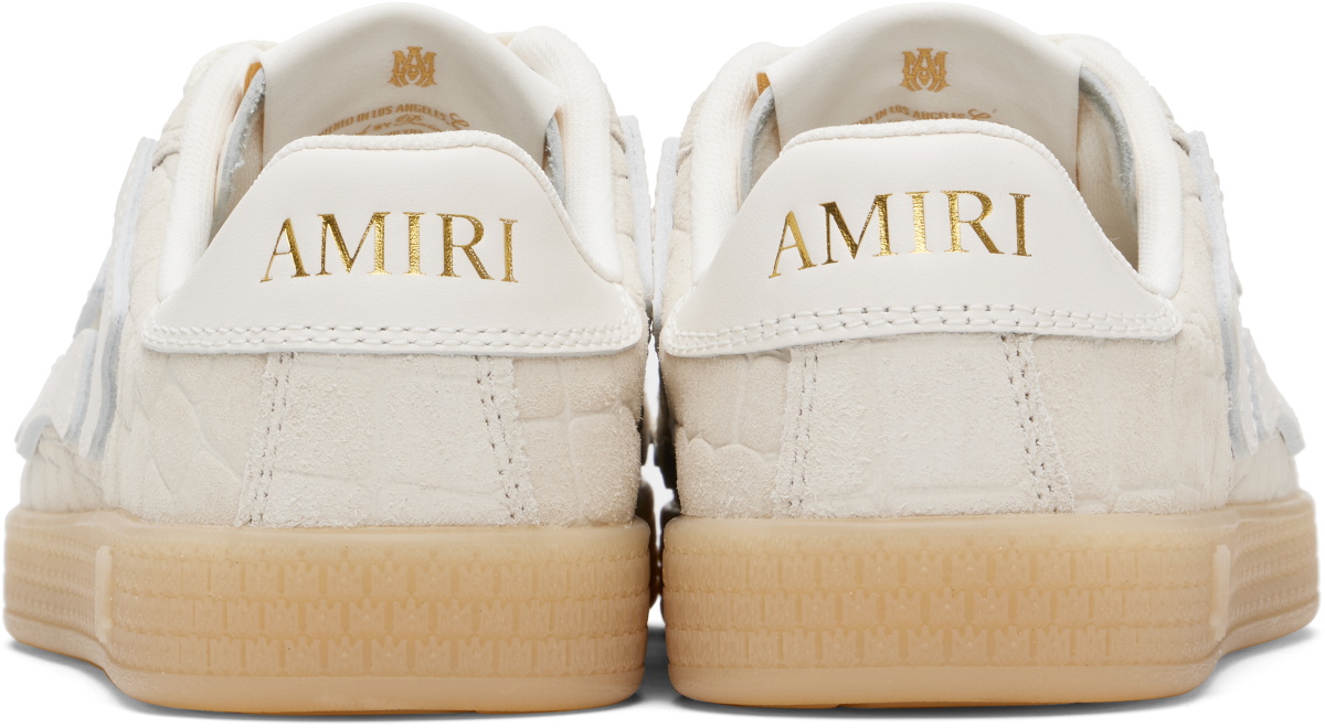 AMIRI Off-White Croc Debossed Pacific Bones Sneakers